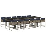 vidaXL Ensemble à manger de jardin avec coussins 13 Pièces résine tressée