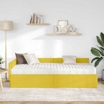 vidaXL Cadre de lit d'angle avec matelas Autre 2 Pièces Jaune Velours