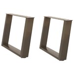 vidaXL Pieds de table basse en U  2 pièces  acier naturel  60 x (42-43) cm