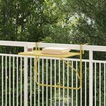 vidaXL Table de balcon suspendue pliable - Or  60x40 cm  Acier