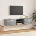 vidaXL Meuble TV Sonoma gris 150 x 39 x 30 cm Bois d'ingénierie