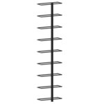 vidaXL Casiers à bouteilles muraux pour 18 bouteilles 2 Pièces Noir Fer