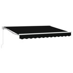 vidaXL Auvent rétractable manuel Noir 3 x 2 5 m
