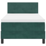 Lit Box Spring vidaXL avec matelas et LED vert foncé 90x190 cm en velours