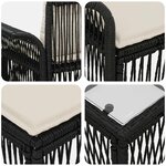 vidaXL Ensemble de canapé de jardin 14 Pièces Noir polyrotin