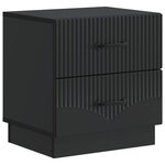 vidaXL Cabinet de chevet avec tiroir 2 Pièces Noir 43 x 34 5 x 44 5 cm