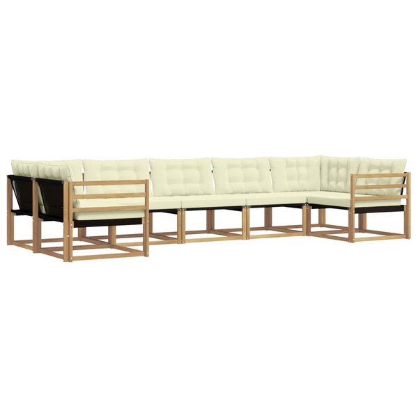 vidaXL Ensemble de canapés d'extérieur 7 pc Blanc et crème