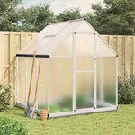vidaXL Serre avec cadre de base argenté 169x169x202 cm aluminium
