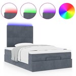 vidaXL Cadre de lit ottoman et matelas gris foncé 120x200 cm velours