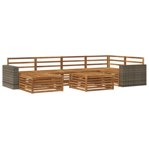 vidaXL Ensemble de canapés d'extérieur 7 Pièces Naturel