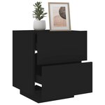 vidaXL Armoire de chevet avec lumières LED noir bois d'ingénierie