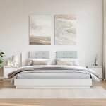 vidaXL Tables de chevet 2 Pièces Blanc 40x30 5x40 cm Bois de pin massif
