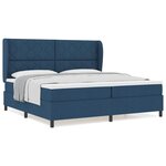 vidaXL Lit à ressorts avec matelas Bleu 200 x 200 cm tissu