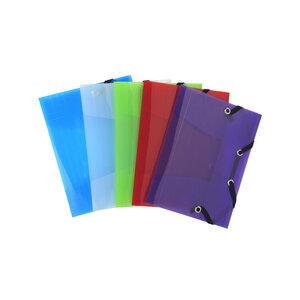 1 chemise pocket 12x16cm a elastiques - polypro 3 rabats - couleur aléatoire