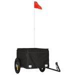 vidaXL Remorque de vélo noir 30 kg fer