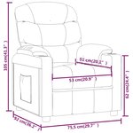 vidaXL Fauteuil inclinable électrique Marron foncé Tissu