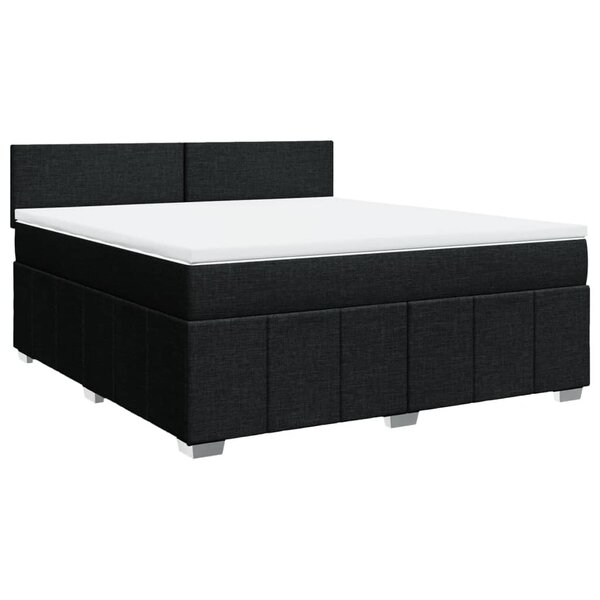 vidaXL Sommier à lattes de lit avec matelas Noir 180x200 cm Tissu