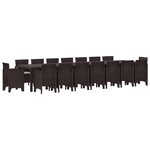 vidaXL Ensemble de salle à manger de jardin avec coussins 17 Pièces