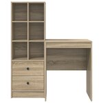 vidaXL Bureau avec rangement Chêne Sonoma Bois d'ingénierie