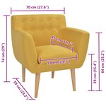 vidaXL Fauteuil jaune tissu
