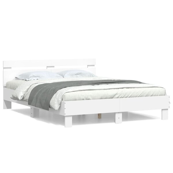 vidaXL Cadre de lit sans matelas blanc 140x190 cm