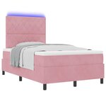 vidaXL Lit à ressort LED avec matelas Rose 120 x 190 cm tissu