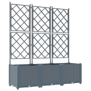 vidaXL Cache-pot de jardin 3 Pièces Gris Clair 120 x 40 x 143 cm Acier