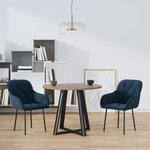 vidaXL Chaises à manger lot de 2 Bleu Velours