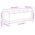 vidaXL Banc de rangement gris béton 102x42x46 cm bois d'ingénierie