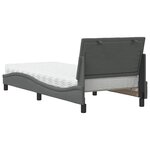 vidaXL Lit avec matelas gris foncé 90x200 cm tissu