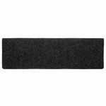 vidaXL Tapis d'escalier autocollants 20 pièces 65 x 21 x 4 cm Noir Bord rectangulaire