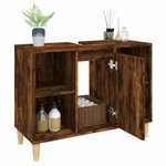 vidaXL Meuble d'évier chêne fumé 80x33x60 cm bois d'ingénierie