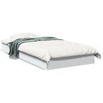 vidaXL Cadre de lit sans matelas blanc 90x200 cm bois d'ingénierie
