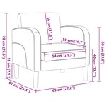 vidaXL Chaise de canapé et accoudoirs rouge bordeaux 54 cm similicuir