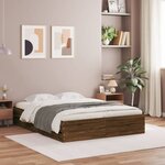 vidaXL Cadre de lit et tiroirs chêne marron 140x200 cm bois ingénierie
