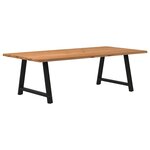 vidaXL Table à manger et bord naturel bois massif chêne rectangulaire