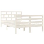 vidaXL Cadre de lit sans matelas blanc bois massif