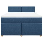 vidaXL Sommier à lattes de lit avec matelas Bleu 140x200 cm Tissu