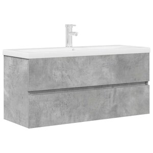 vidaXL Ensemble de meubles de salle de bain 2 Pièces gris béton