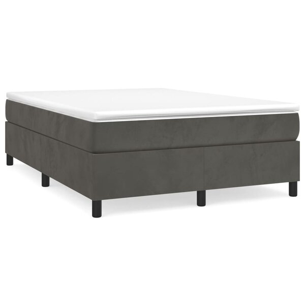vidaXL Cadre de lit gris foncé 140x190 cm velours