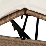 vidaXL Transat double avec toit Beige 205 x 129 x 200 cm Rattan PE