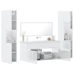 vidaXL Ensemble de meubles de salle de bain 4 Pièces blanc brillant