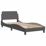 vidaXL Cadre de lit avec tête de lit Gris 80x200 cm Similicuir
