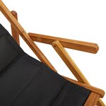 Chaises de plage pliantes vidaXL 2 Pièces Black Bois d'acacia massif & Textilène