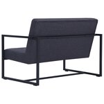 vidaXL Sofa à 2 places avec accoudoirs Gris foncé Acier et tissu