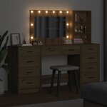 vidaXL Table de Toilette avec tiroir 3 Pièces Marron 40 x 41 x 135 cm