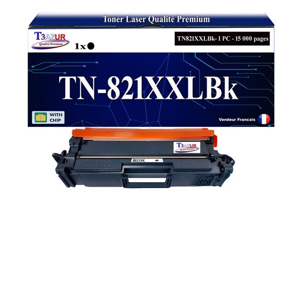 T3AZUR- Toner compatible avec Brother TN 821 XXL pour Brother HL-L9430CDN  HL-L9470CDN  MFC-L9630CDN  MFC-L9670CDN Noir