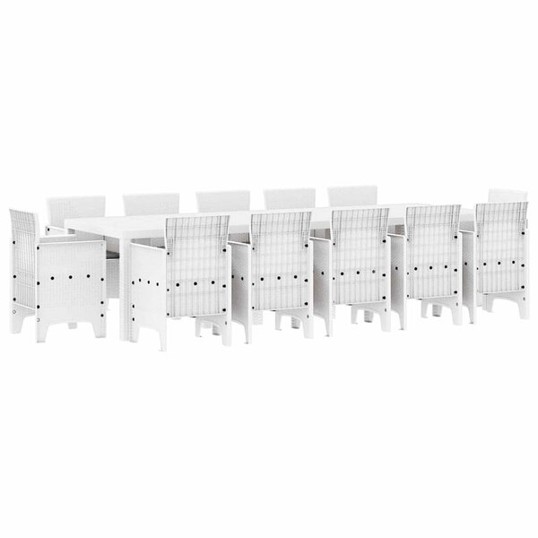 vidaXL Ensemble de salle à manger pour jardin 13 Pièces Blanc