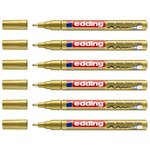 Marqueur Peinture brillante 751 Or Pointe Ronde 1-2 mm x 6 EDDING