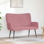 vidaXL Sofa 2 places Rose 115 x 61 x 87 cm Velours (V)